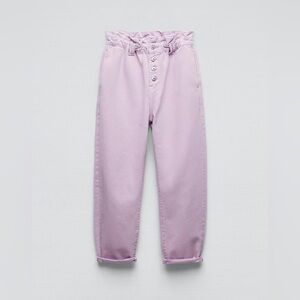 ZARA Z1975 BAGGY PAPERBAG JEANS 
Color: LIGHT LILAC * Size: 30 (US 10)